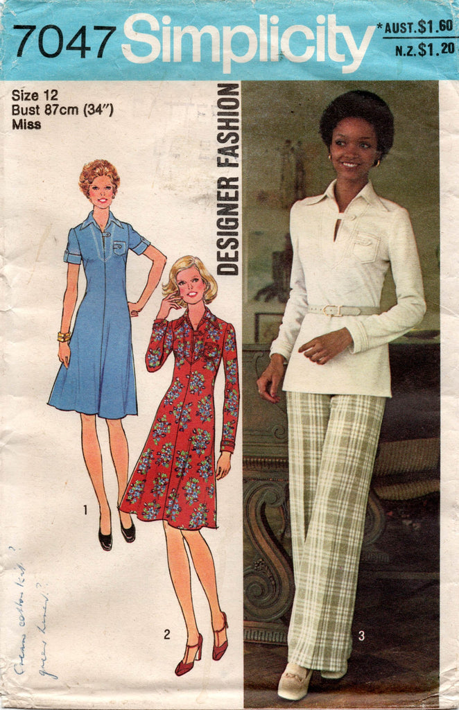 Simplicity 7994 Tunic Dress and Pants Pattern Nehru Collar Far East Flair  Womens Vintage 1960s Sewing Size 12 Bust 34 or 10 - Etsy